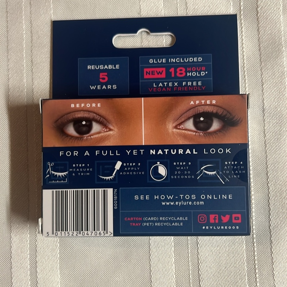 6 EYELURE LONDON 3/4 No.005 light volume total of 6 pr 5 wears each w/adhesive. - Picture 4 of 4